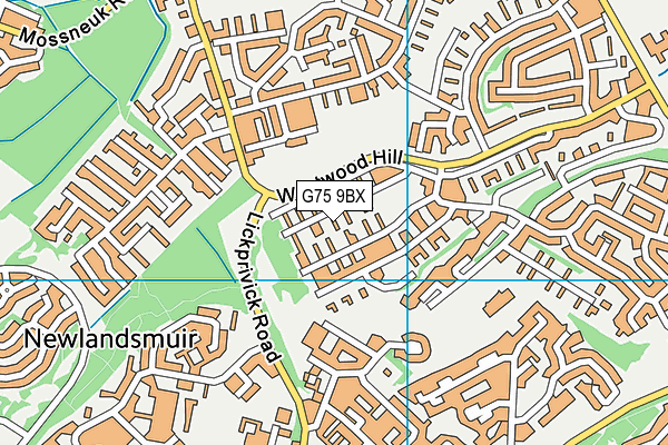 G75 9BX map - OS VectorMap District (Ordnance Survey)