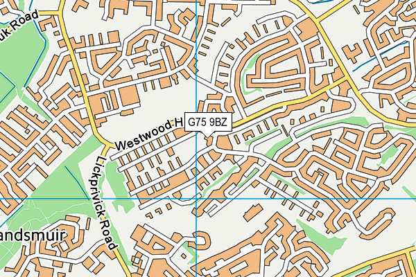 G75 9BZ map - OS VectorMap District (Ordnance Survey)