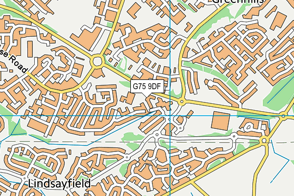 G75 9DF map - OS VectorMap District (Ordnance Survey)