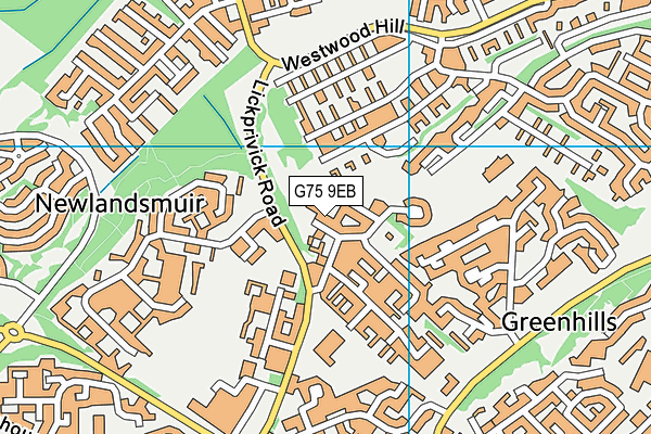 G75 9EB map - OS VectorMap District (Ordnance Survey)