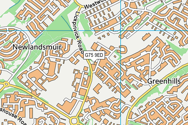 G75 9ED map - OS VectorMap District (Ordnance Survey)