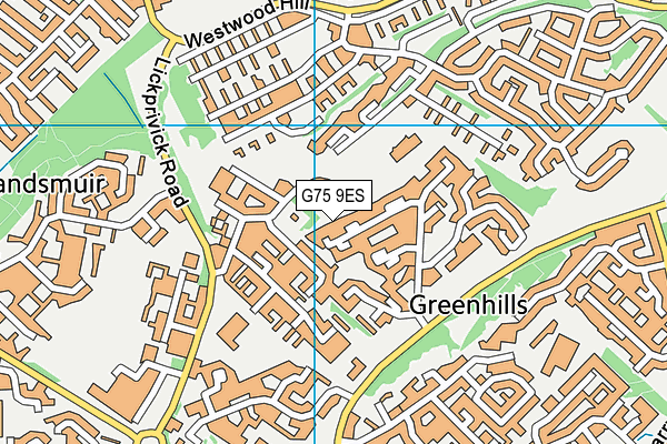 G75 9ES map - OS VectorMap District (Ordnance Survey)