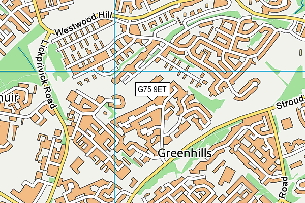 G75 9ET map - OS VectorMap District (Ordnance Survey)