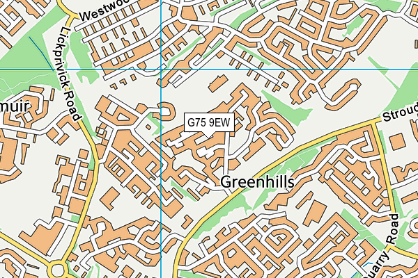 G75 9EW map - OS VectorMap District (Ordnance Survey)