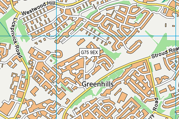 G75 9EX map - OS VectorMap District (Ordnance Survey)