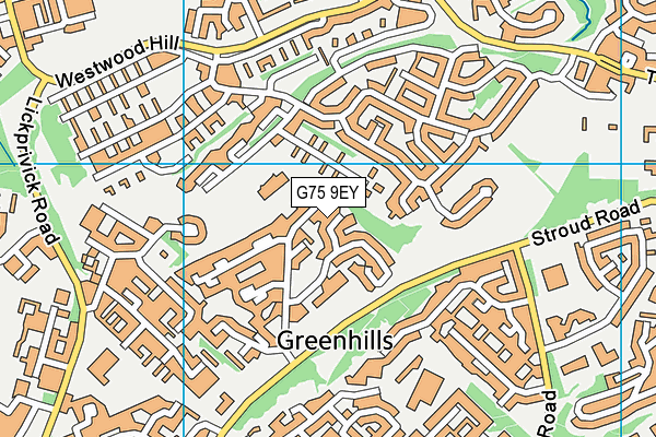 G75 9EY map - OS VectorMap District (Ordnance Survey)