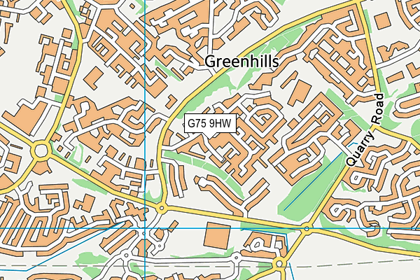 G75 9HW map - OS VectorMap District (Ordnance Survey)