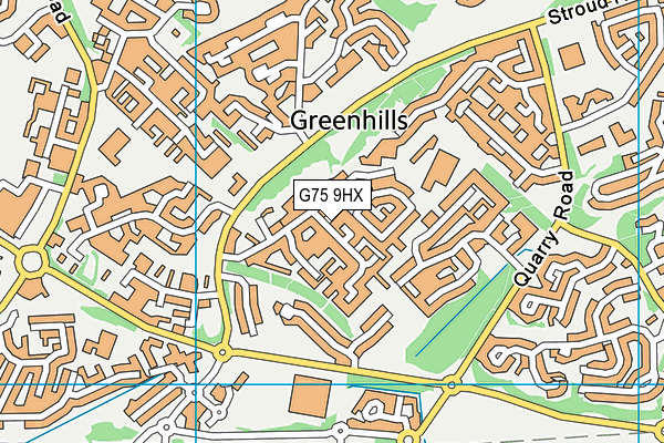 G75 9HX map - OS VectorMap District (Ordnance Survey)