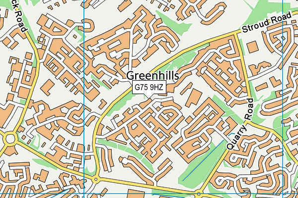 G75 9HZ map - OS VectorMap District (Ordnance Survey)