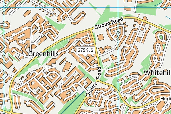 G75 9JS map - OS VectorMap District (Ordnance Survey)