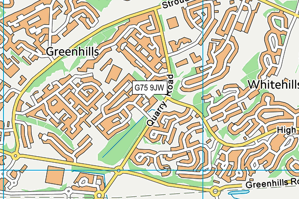 G75 9JW map - OS VectorMap District (Ordnance Survey)