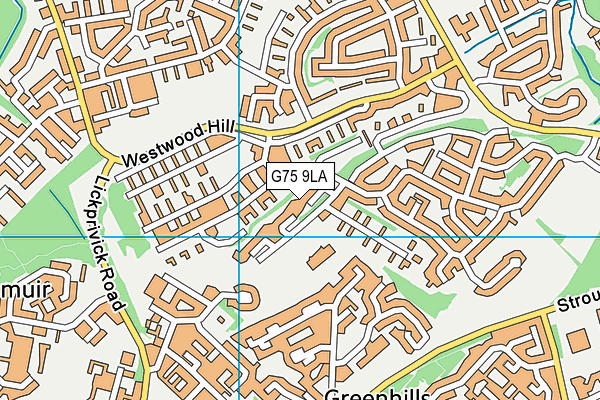 G75 9LA map - OS VectorMap District (Ordnance Survey)