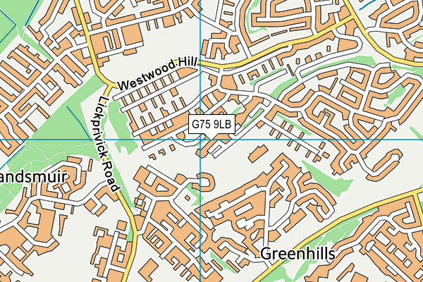 G75 9LB map - OS VectorMap District (Ordnance Survey)