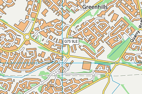 G75 9LE map - OS VectorMap District (Ordnance Survey)
