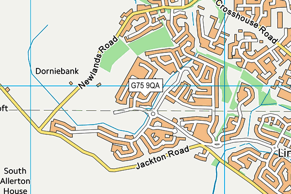 G75 9QA map - OS VectorMap District (Ordnance Survey)