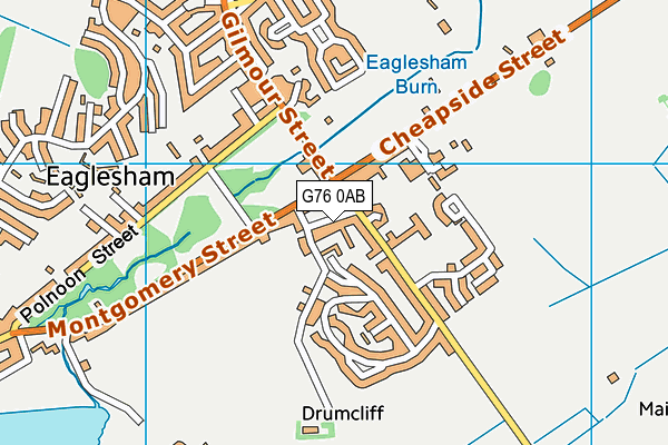 G76 0AB map - OS VectorMap District (Ordnance Survey)