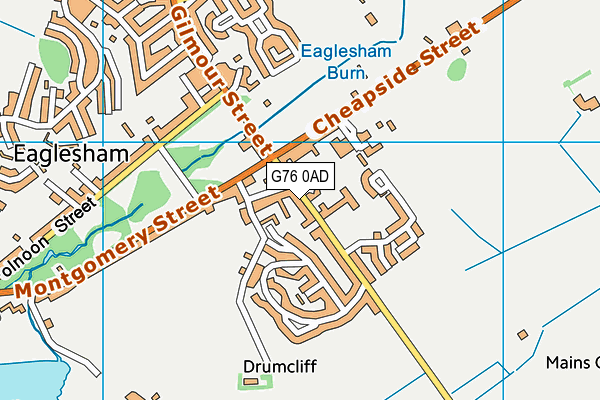 G76 0AD map - OS VectorMap District (Ordnance Survey)