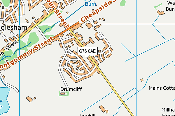 G76 0AE map - OS VectorMap District (Ordnance Survey)