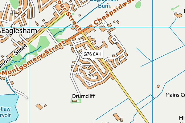 G76 0AH map - OS VectorMap District (Ordnance Survey)