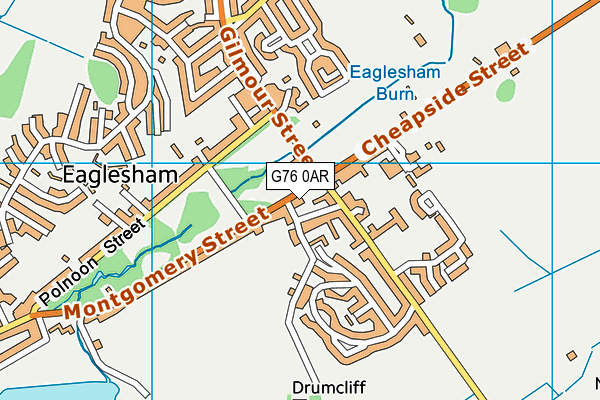 G76 0AR map - OS VectorMap District (Ordnance Survey)