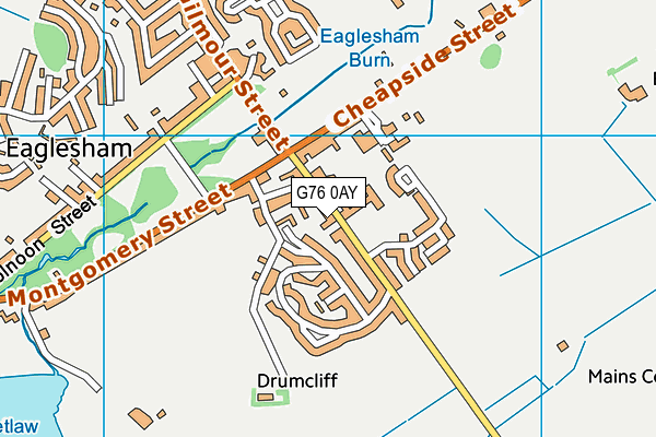 G76 0AY map - OS VectorMap District (Ordnance Survey)