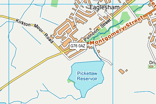G76 0AZ map - OS VectorMap District (Ordnance Survey)
