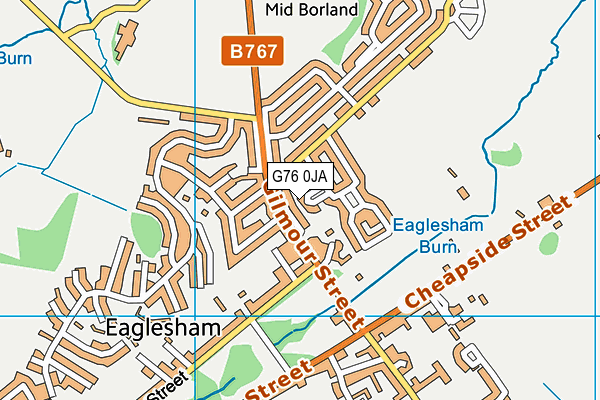G76 0JA map - OS VectorMap District (Ordnance Survey)