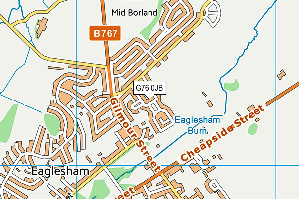 G76 0JB map - OS VectorMap District (Ordnance Survey)