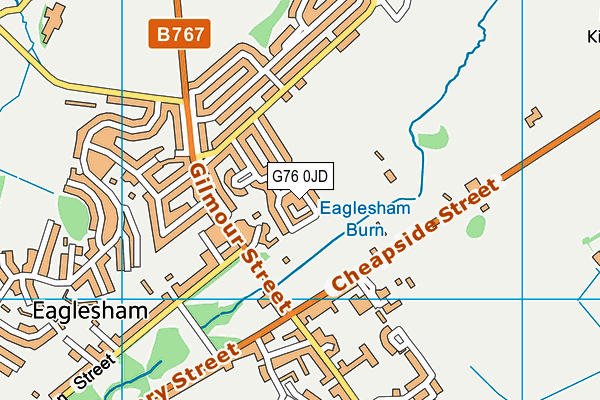 G76 0JD map - OS VectorMap District (Ordnance Survey)