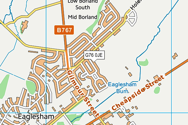 G76 0JE map - OS VectorMap District (Ordnance Survey)