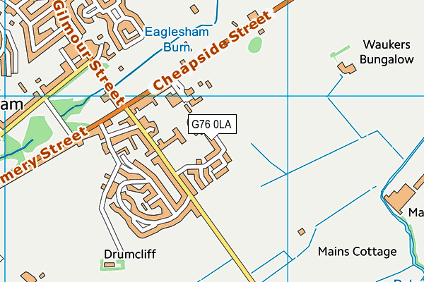 G76 0LA map - OS VectorMap District (Ordnance Survey)