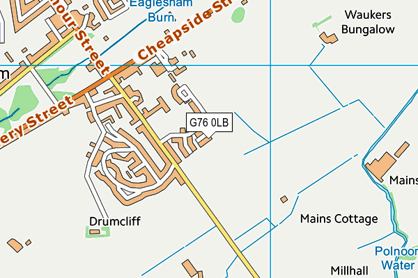 G76 0LB map - OS VectorMap District (Ordnance Survey)