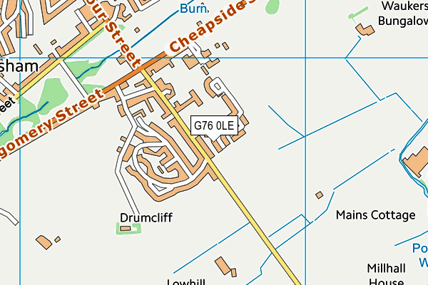 G76 0LE map - OS VectorMap District (Ordnance Survey)