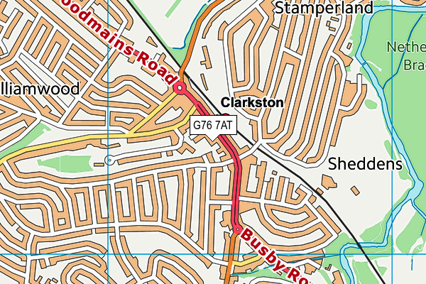 G76 7AT map - OS VectorMap District (Ordnance Survey)