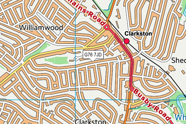 G76 7JD map - OS VectorMap District (Ordnance Survey)