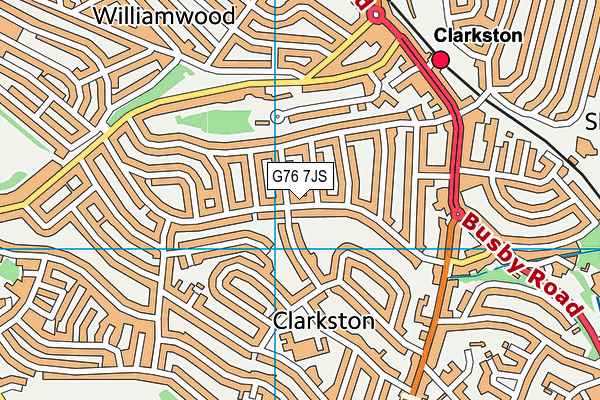 G76 7JS map - OS VectorMap District (Ordnance Survey)