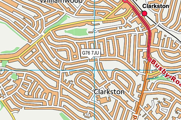 G76 7JU map - OS VectorMap District (Ordnance Survey)