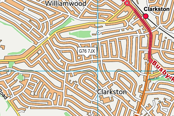 G76 7JX map - OS VectorMap District (Ordnance Survey)