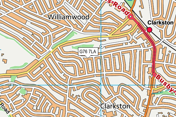G76 7LA map - OS VectorMap District (Ordnance Survey)