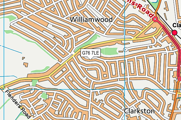 G76 7LE map - OS VectorMap District (Ordnance Survey)