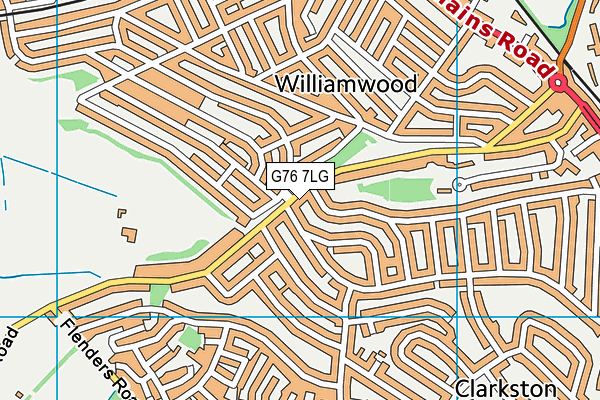 G76 7LG map - OS VectorMap District (Ordnance Survey)