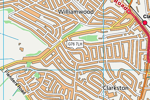 G76 7LH map - OS VectorMap District (Ordnance Survey)