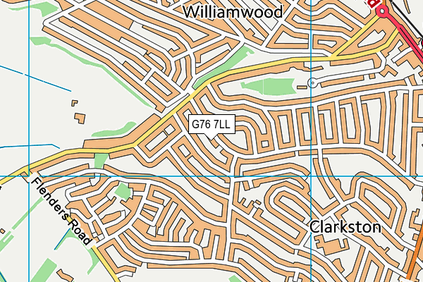G76 7LL map - OS VectorMap District (Ordnance Survey)