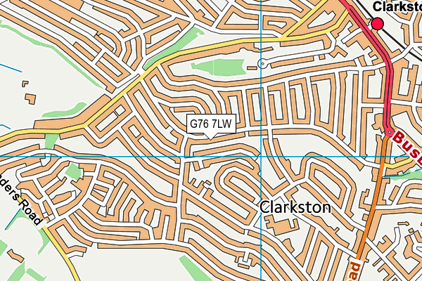G76 7LW map - OS VectorMap District (Ordnance Survey)