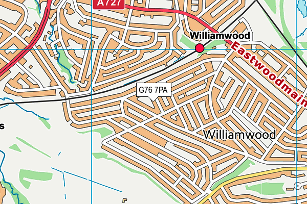 G76 7PA map - OS VectorMap District (Ordnance Survey)