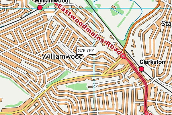 G76 7PZ map - OS VectorMap District (Ordnance Survey)