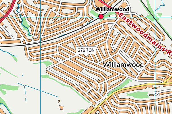 G76 7QN map - OS VectorMap District (Ordnance Survey)