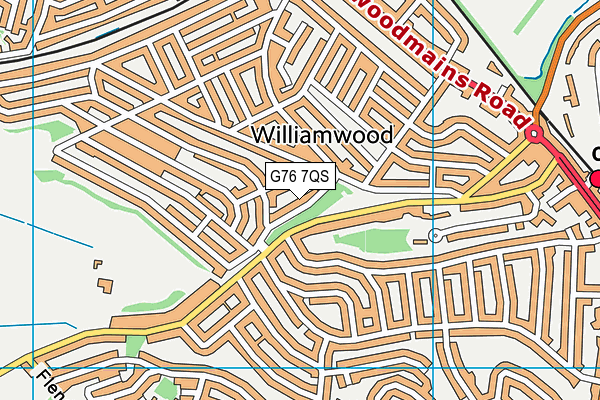 G76 7QS map - OS VectorMap District (Ordnance Survey)