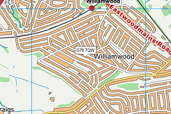 G76 7QW map - OS VectorMap District (Ordnance Survey)