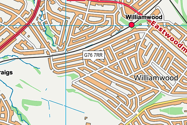 G76 7RR map - OS VectorMap District (Ordnance Survey)